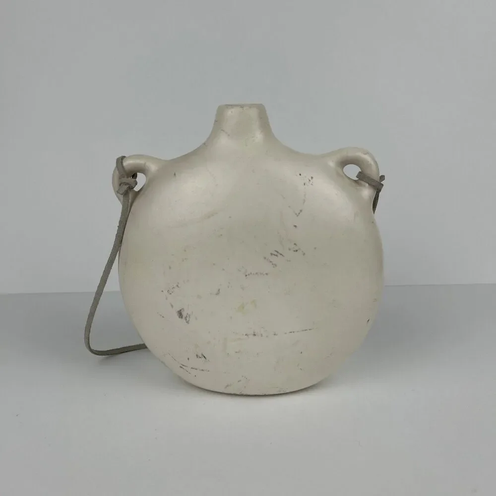 END  Of TRAIL  SOUTHWESTERN CLAY CANTEEN POTTERY TURQUOISE NEZ NAVAJO 7”